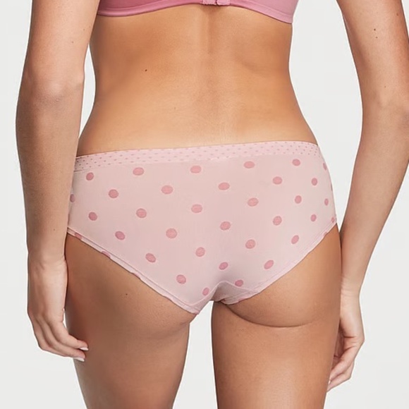 Victoria's Secret Seamless Hiphugger Panty Pink Dots Large NEW - Picture 6 of 6